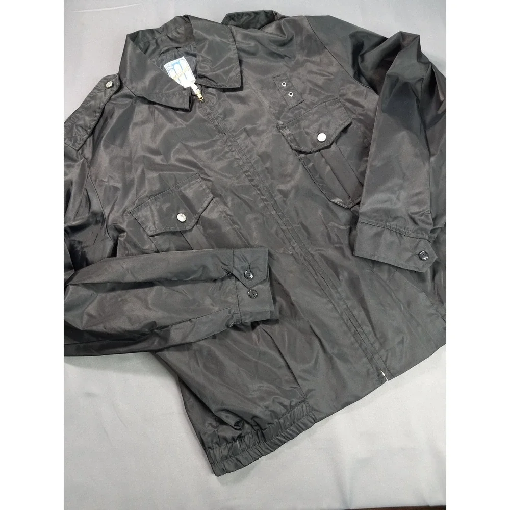 Vintage 80s Galebreaker Black Nylon Utility Tactical Workwear Jacket Men's XL